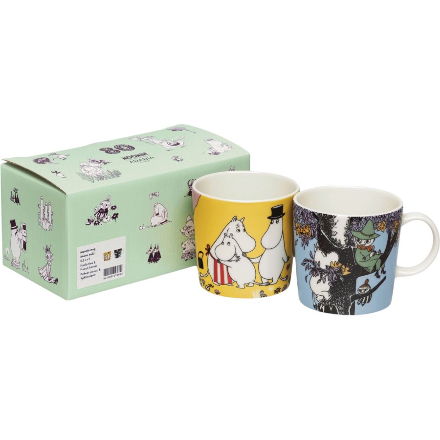 Moomin Arabia 80-jhriges Jubilum Becher 2er Set 30 cl, Familienzeit/Freunde fr Immer