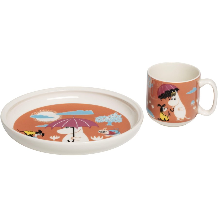 Moomin Arabia Mumin Kinder-Essgeschirr-Set, Unter Dem Regenschirm