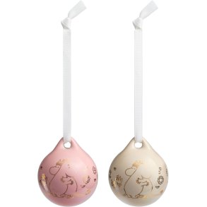 Moomin Arabia Mumi Kugler 2 stk. �5 cm, Pink/Beige