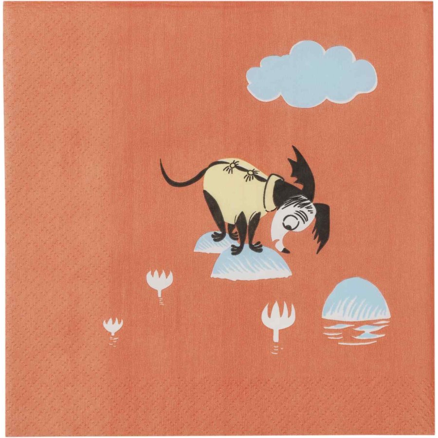 Moomin Arabia Mumin Papierserviette 33x33 cm, Unter Dem Regenschirm