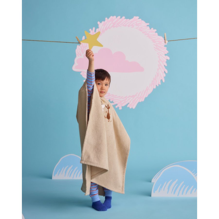Moomin Arabia Mumin Kapuzenponcho 72x72 cm, Weltraumabenteuer/Beige