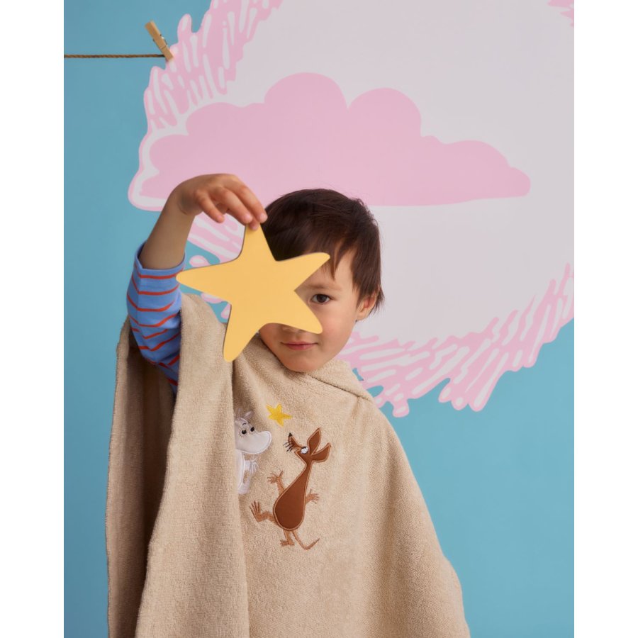 Moomin Arabia Mumin Kapuzenponcho 72x72 cm, Weltraumabenteuer/Beige