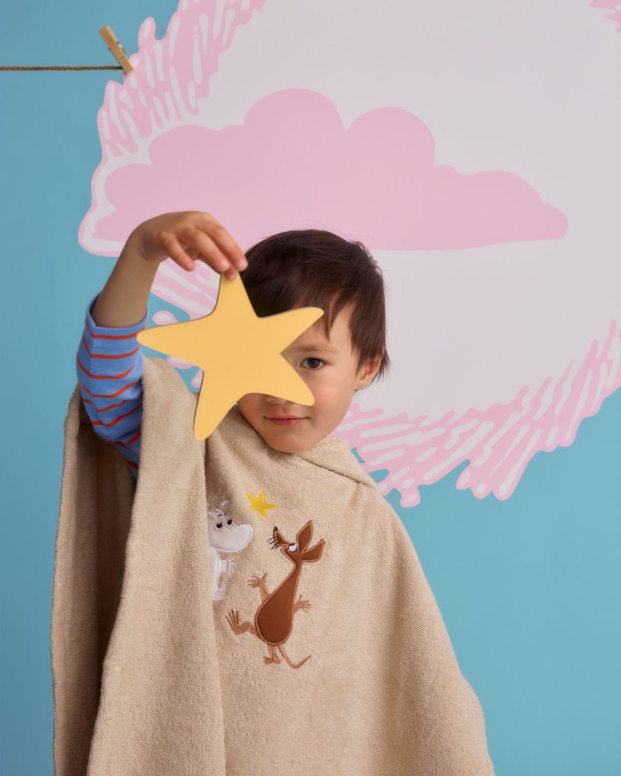 Moomin Arabia Mumin Kapuzenponcho 72x72 cm, Weltraumabenteuer/Beige