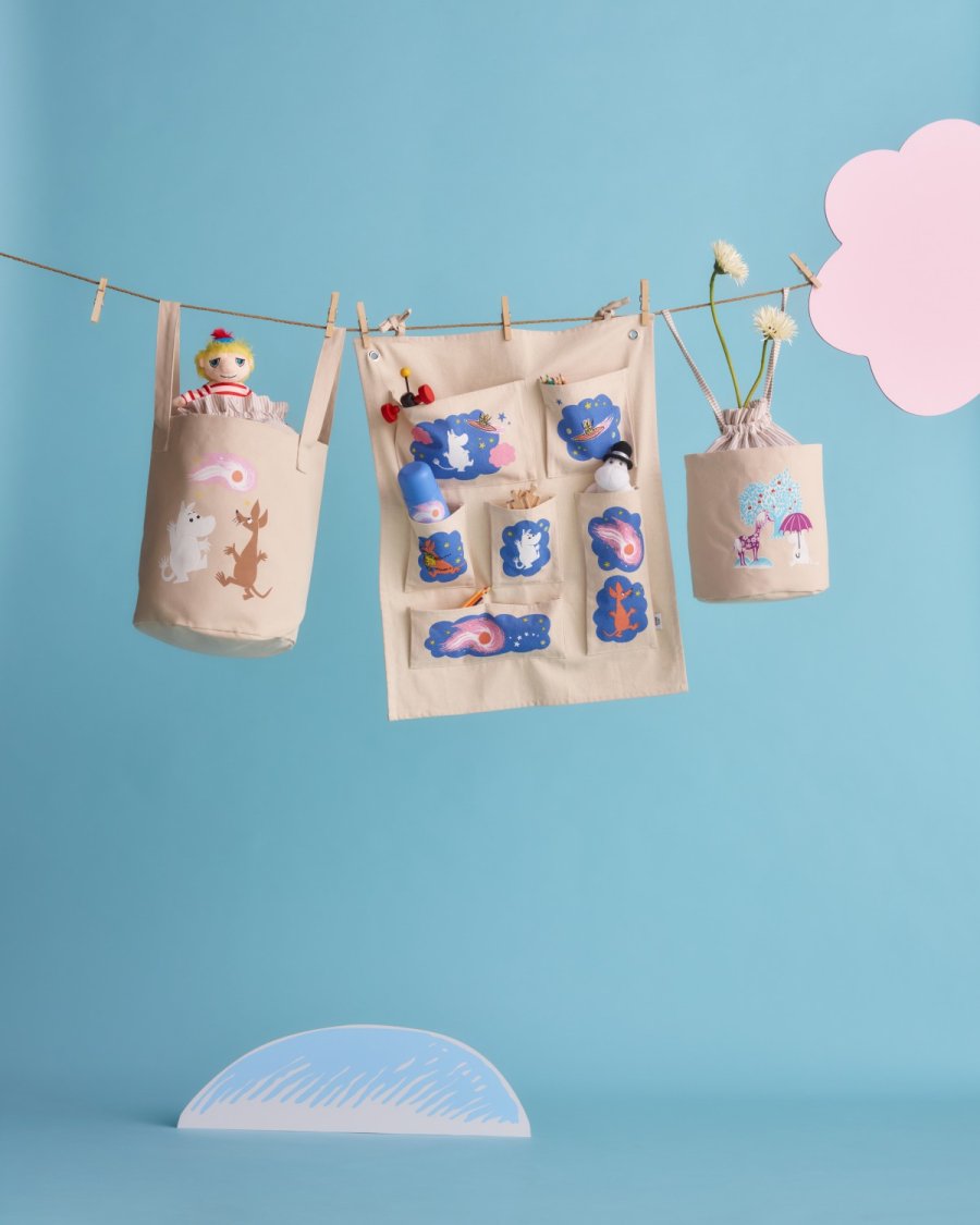 Moomin Arabia Mumin Aufbewahrungskorb H36 cm, Weltraumabenteuer/Beige