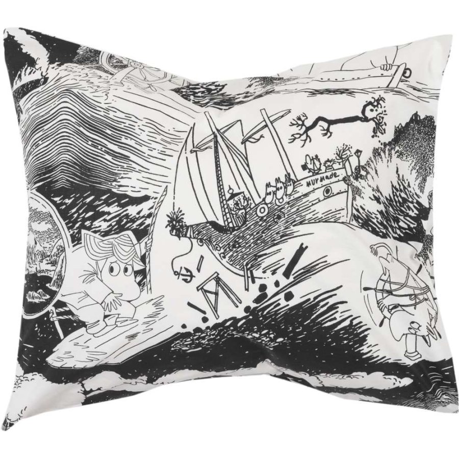 Moomin Arabia Mumi Senges�t 140x200, Sort/Hvid/Sejlads