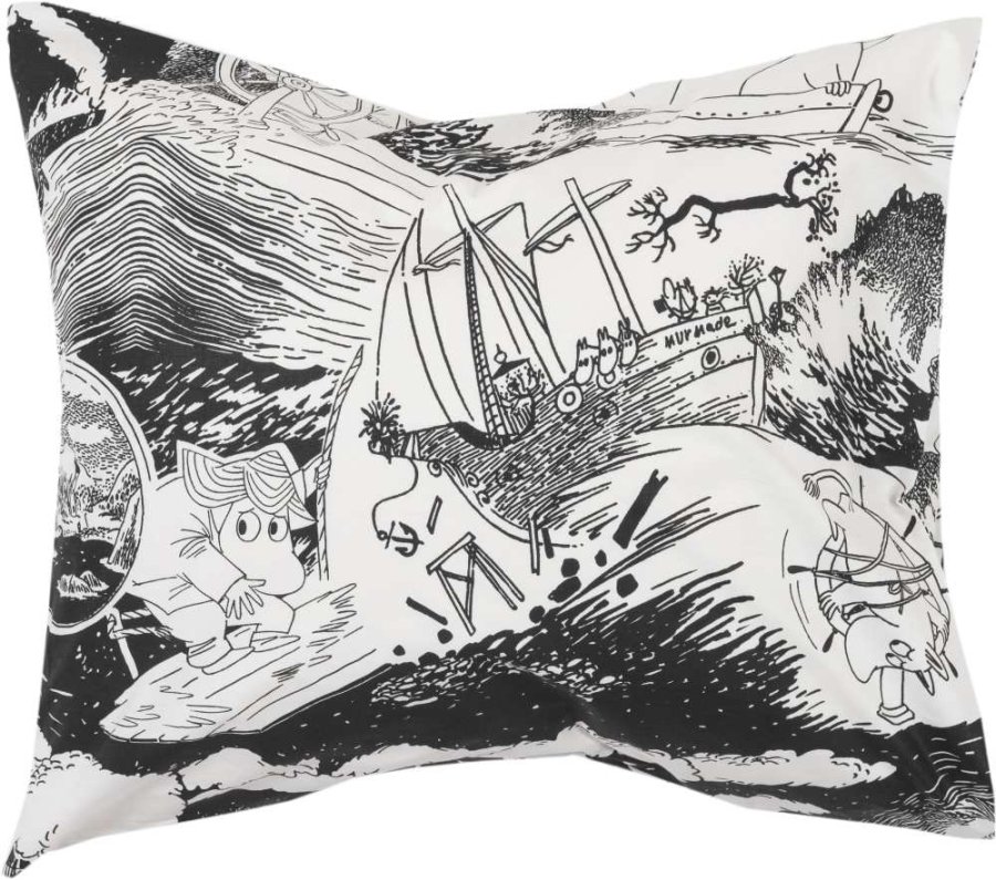 Moomin Arabia Mumi Senges�t 140x200, Sort/Hvid/Sejlads