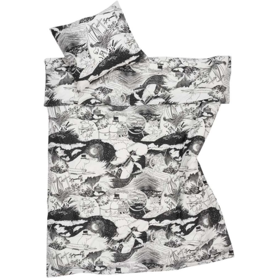 Moomin Arabia Mumi Senges�t 140x200, Sort/Hvid/Sejlads