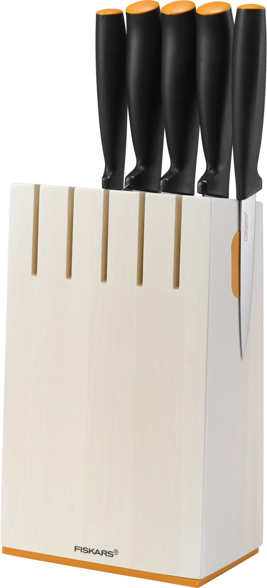 Fiskars Functional Form Knivblok m. 5 knive, Hvid