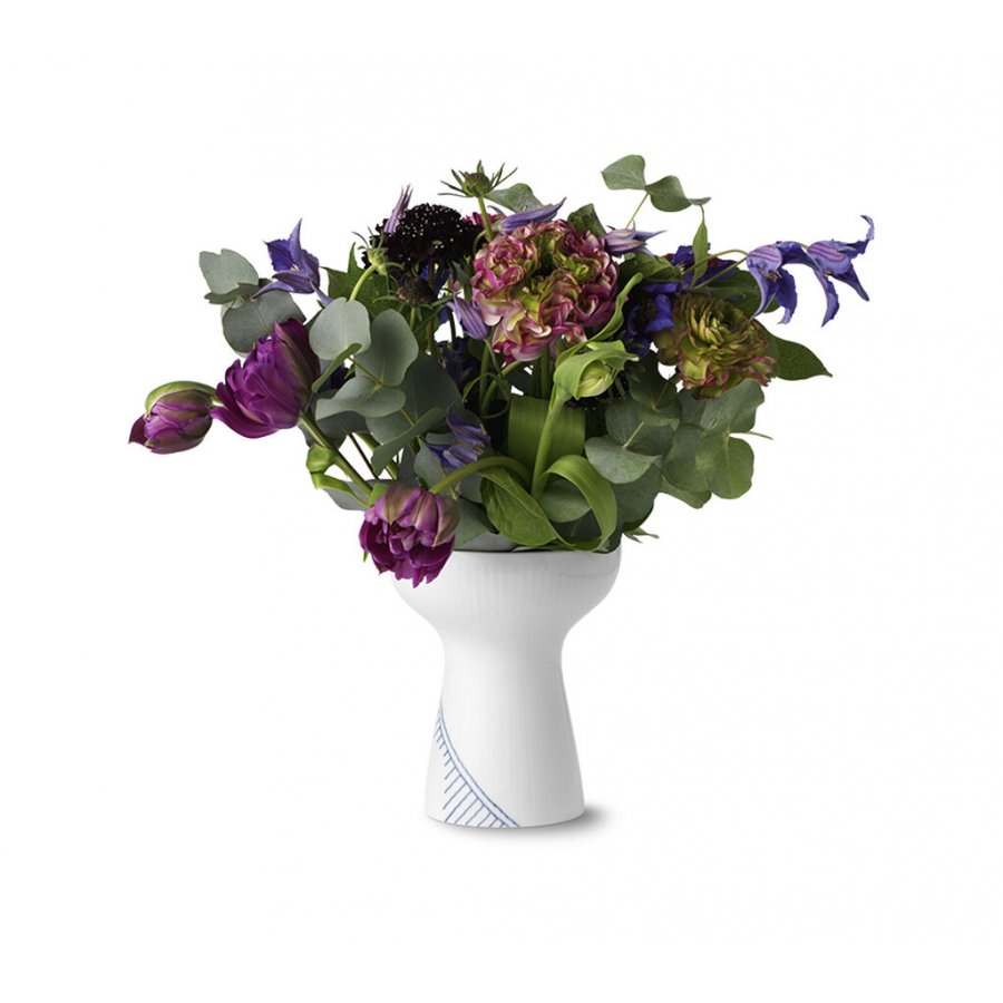 Royal Copenhagen Mega Blau Gerippt Vase 15 cm