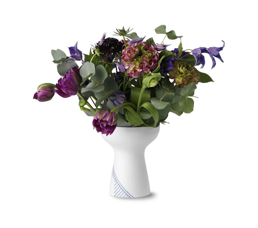 Royal Copenhagen Mega Blau Gerippt Vase 15 cm