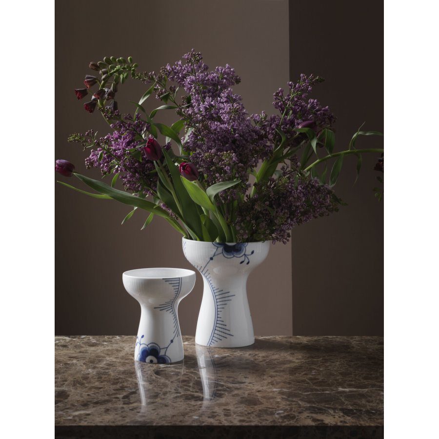 Royal Copenhagen Mega Blau Gerippt Vase 15 cm