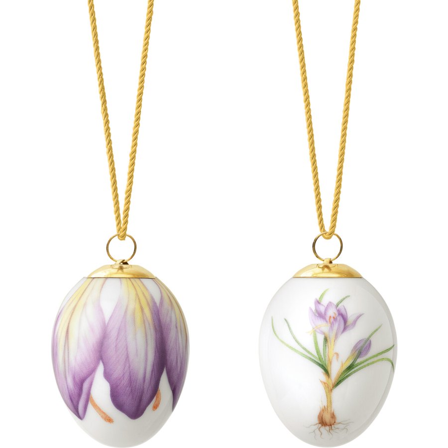 Royal Copenhagen Pskeg 2 stk. 6 cm, Lilla Krokus & Lilla Krokusblade