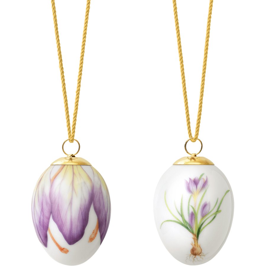 Royal Copenhagen Pskeg 2 stk. 6 cm, Lilla Krokus & Lilla Krokusblade