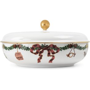 Royal Copenhagen Star Fluted Christmas Kom incl. Deksel 21 cm