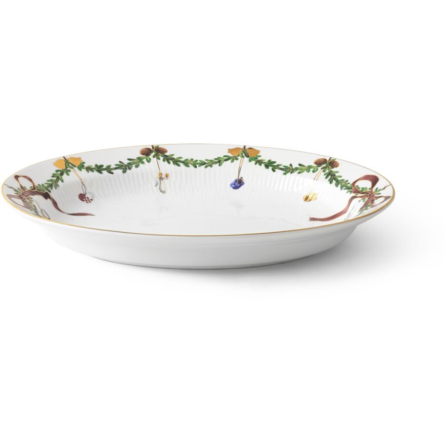 Royal Copenhagen Star Fluted Christmas Platte oval 34 cm