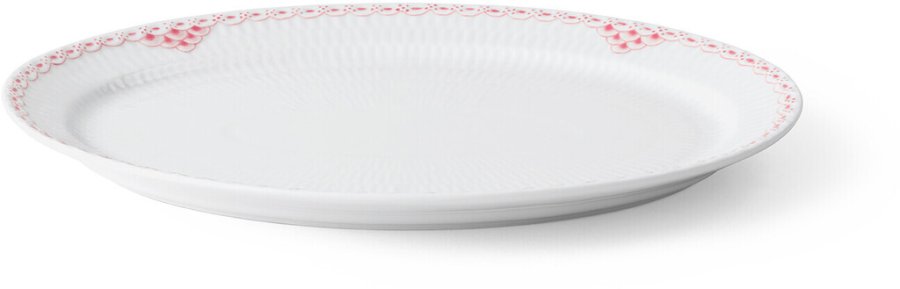 Royal Copenhagen Coral Gerippt Halbspitze Platte oval 28 cm