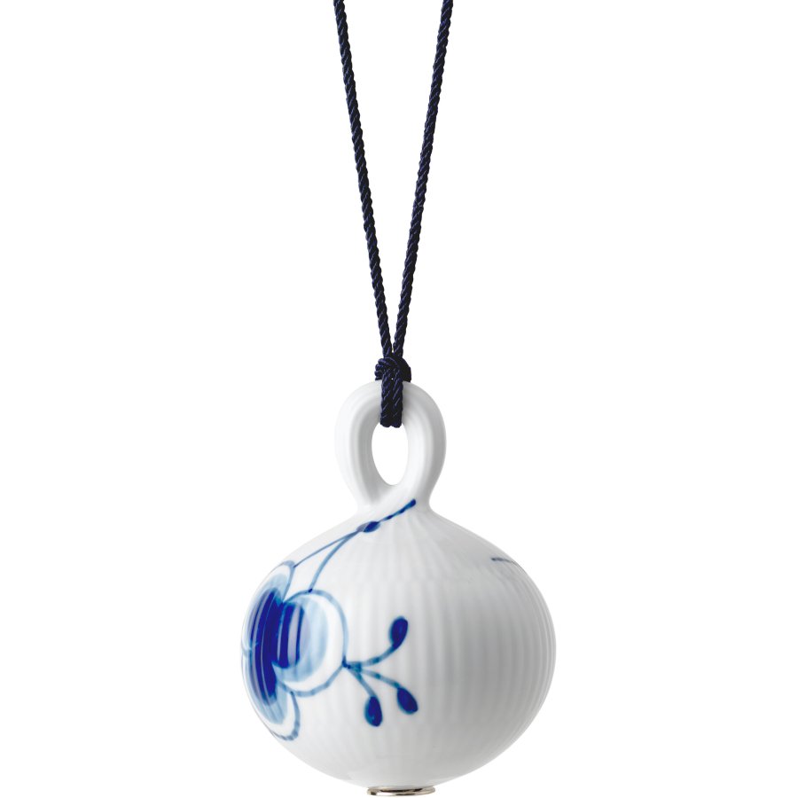 Royal Copenhagen Mega Blau Gerippt Weihnachtskugel 9,5 cm