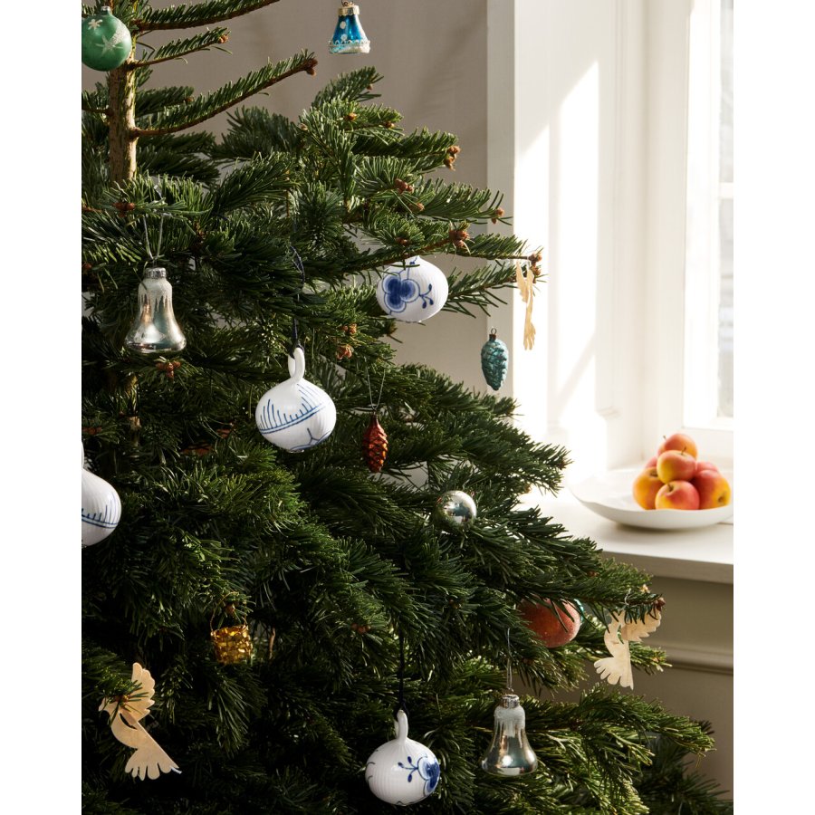 Royal Copenhagen Mega Blau Gerippt Weihnachtskugel 9,5 cm