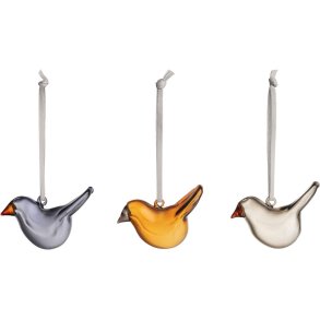 Iittala Oiva Toikka Collection Glasvgel 3er Set 7,3 cm