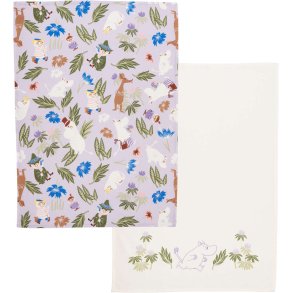 Moomin Arabia Mumi Viskestykke 2 stk. 50x70 cm, Lilla