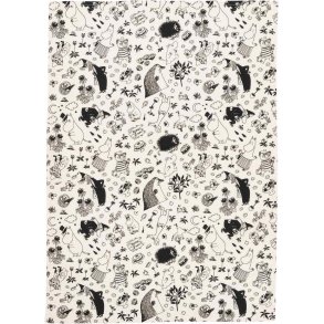 Moomin Arabia Mumi Viskestykke 50x70 cm, Sort/Hvid