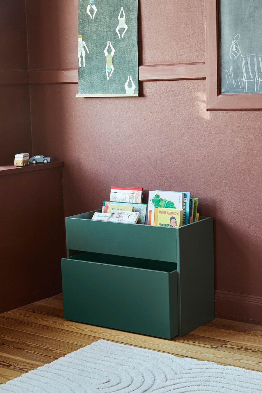 FLEXA Roomie Bcherregal mit Bcherbox 72x34,5 cm, Grn
