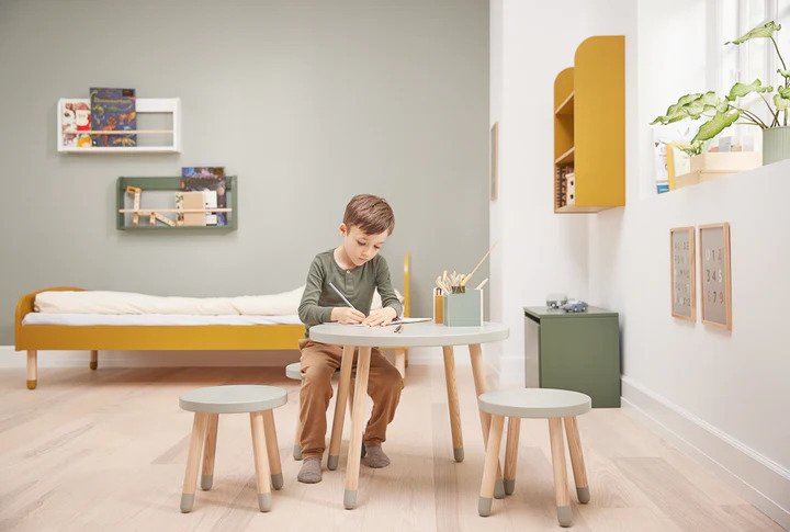 FLEXA Dots Taburet H30 cm, Natural Green