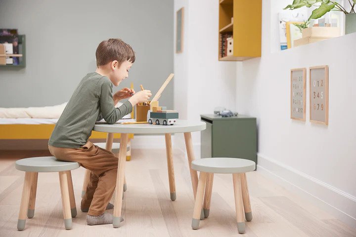 FLEXA Dots Legebord �60 cm, Natural Green