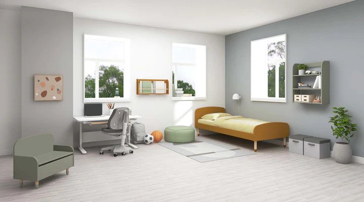 FLEXA Dots Reol 75x60 cm, Natural Green