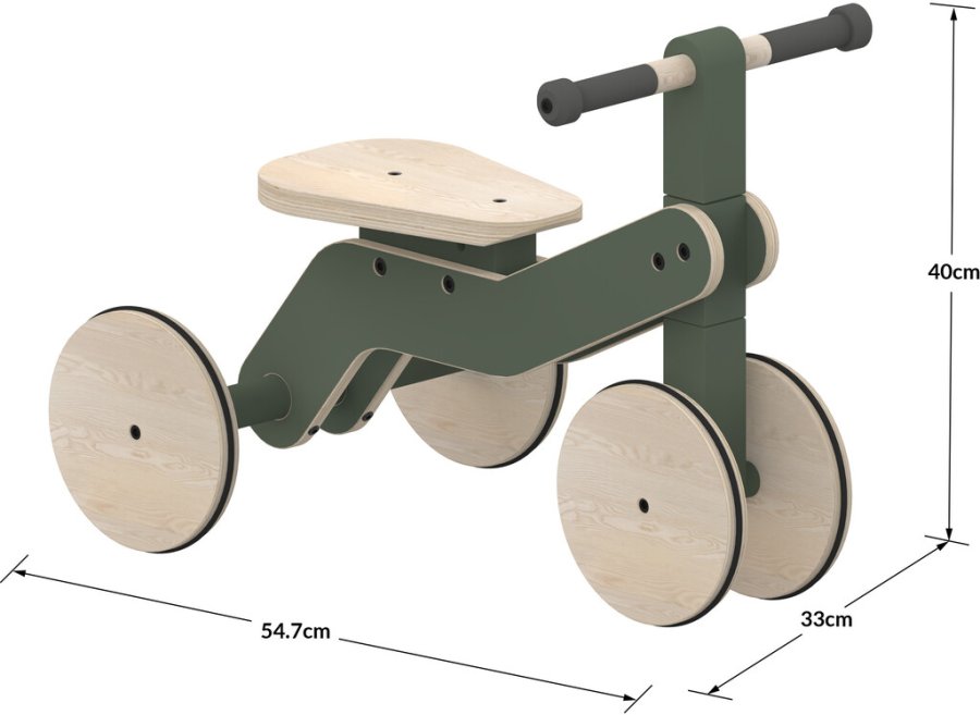 FLEXA Play Lbecykel 54 cm, Dusty Green