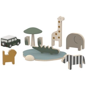 FLEXA Play Safaridyr og Jeep, Flerfarvet
