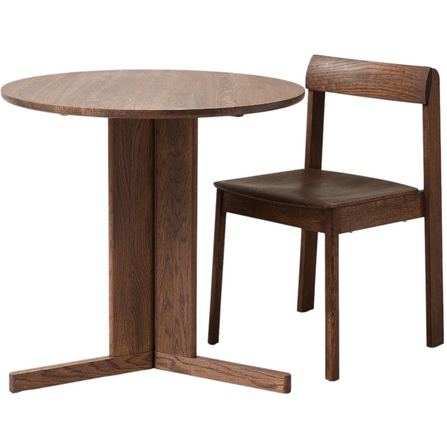 Form & Refine Trefoil Tisch 75 cm, Gerucherte Eiche