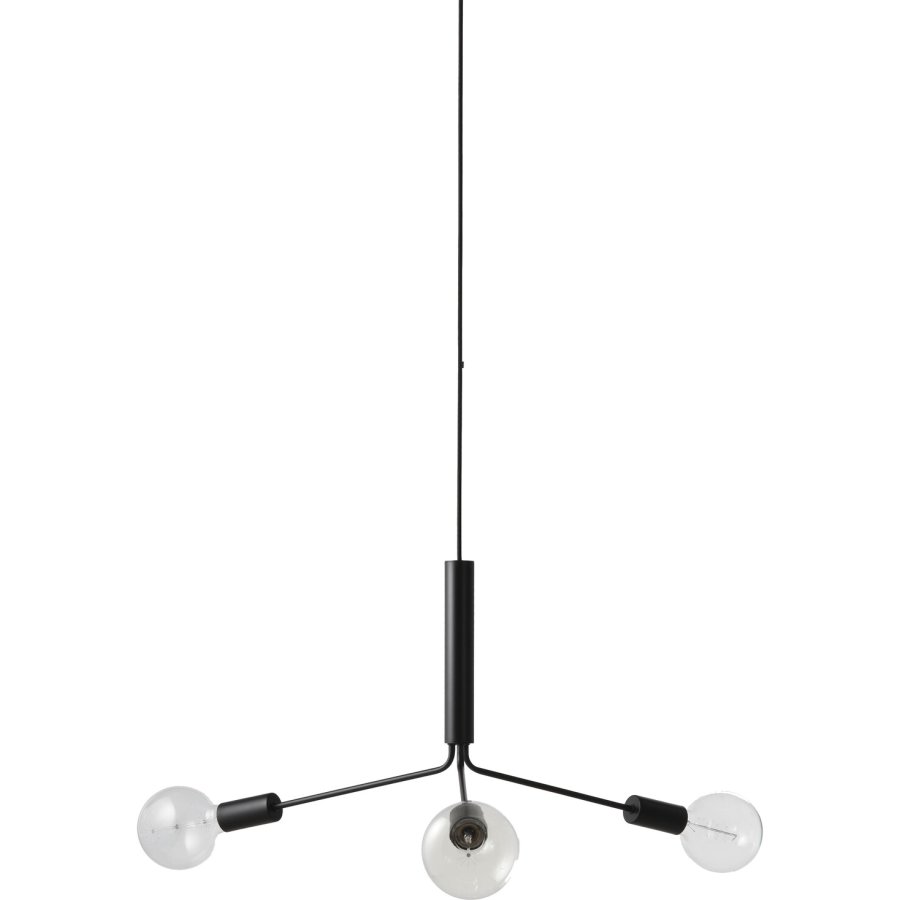 Frandsen Grand Metro Lysekrone m. Tre Arme inkl. Baldkin 54 cm, Mat Sort