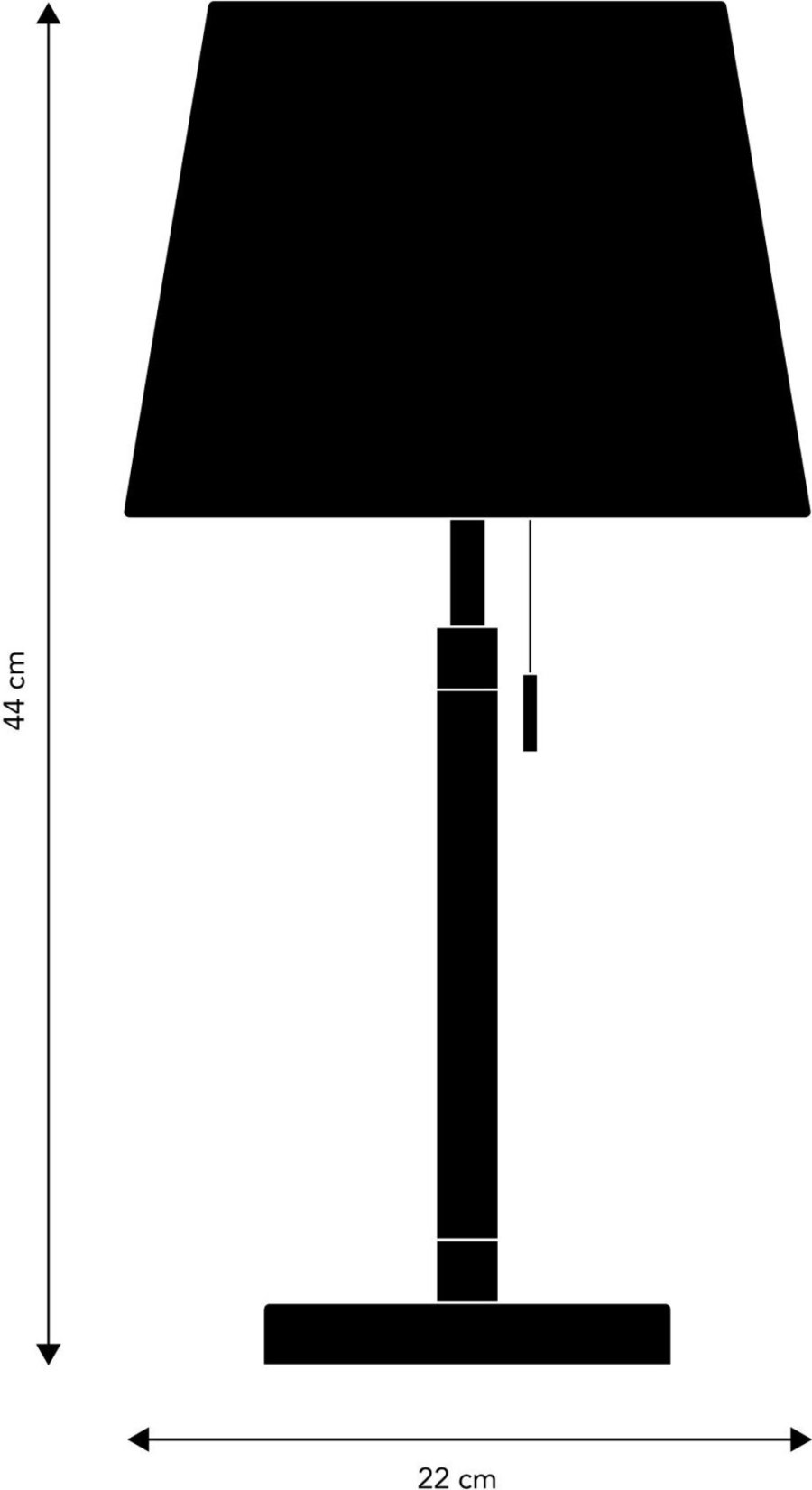 Frandsen Venice Bordlampe H44 cm, Sort/Krom