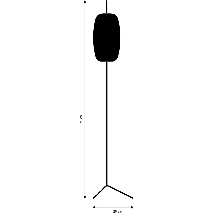 Frandsen Silk Gulvlampe H150 cm, Opalhvid