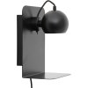 Frandsen Ball Vglampe m. USB 12 cm, Mat Sort