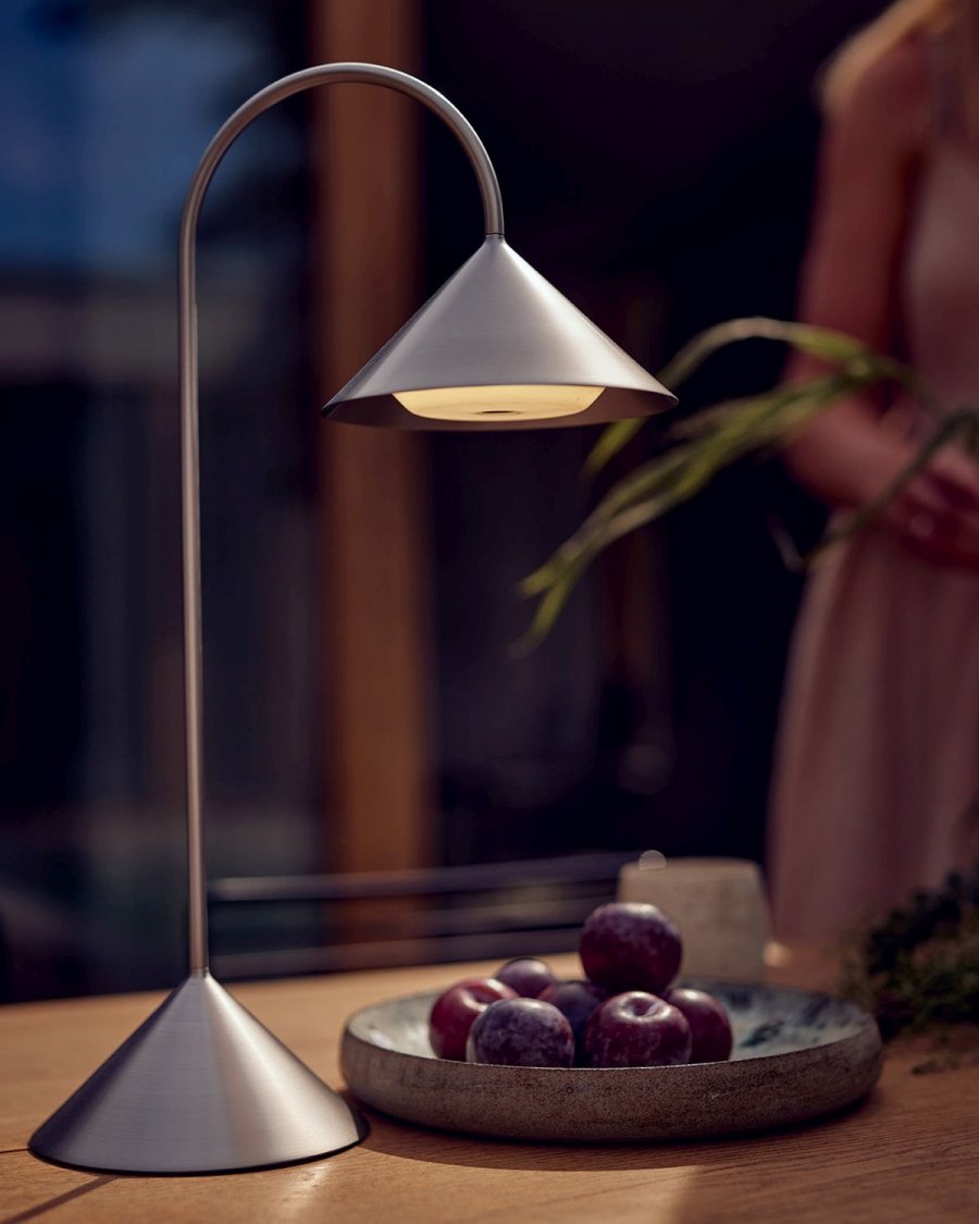 Frandsen Grasp Tr�dl�s Bordlampe LED H47 cm, B�rstet St�l