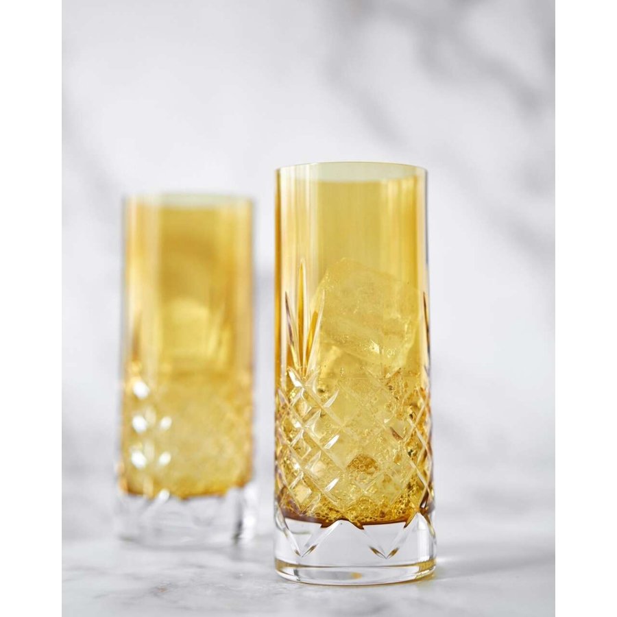 Frederik Bagger Crispy Highball Trinkglas 2er Set. 37 cl, Citrin/Bernstein