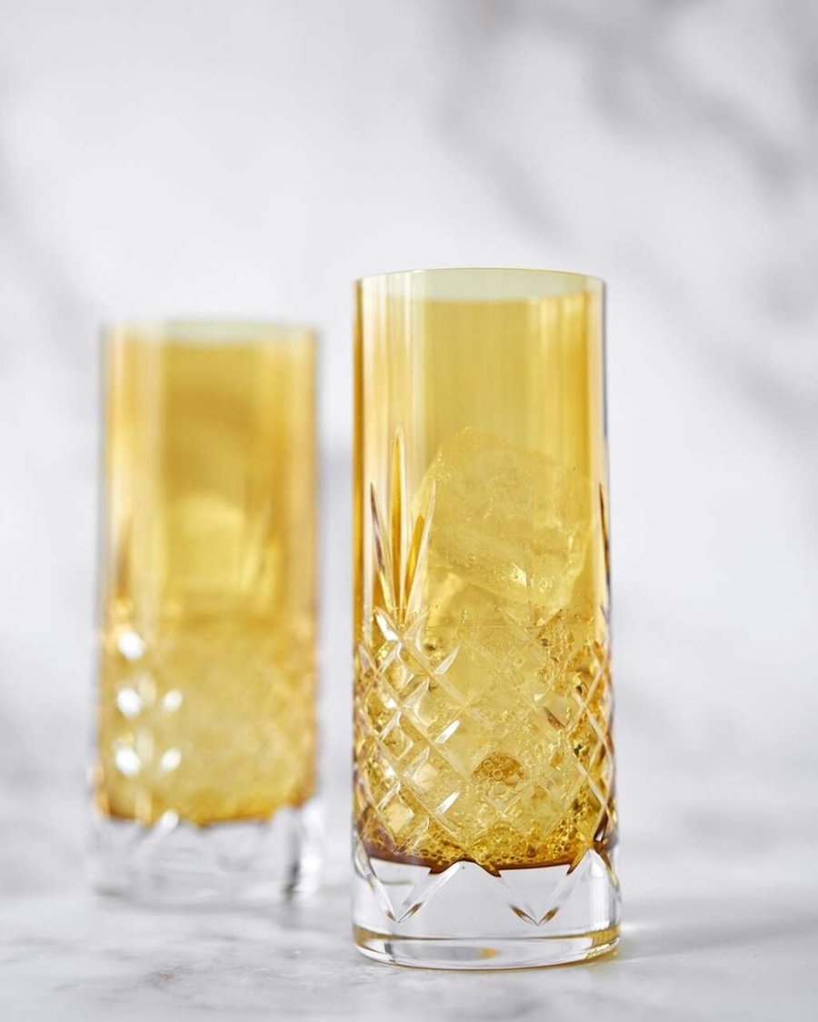 Frederik Bagger Crispy Highball Trinkglas 2er Set. 37 cl, Citrin/Bernstein