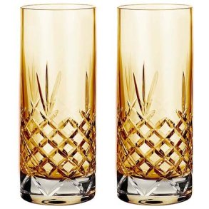 Frederik Bagger Crispy Highball Drinksglas 2 stk. 37 cl, Citrine/Amber