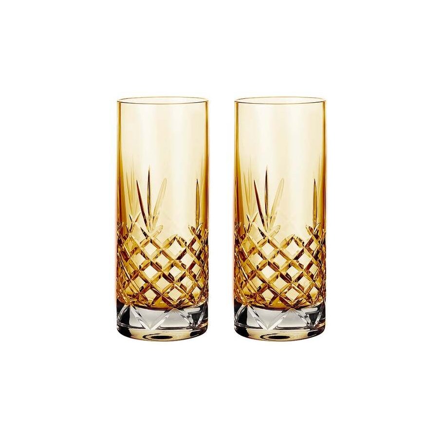 Frederik Bagger Crispy Highball Trinkglas 2er Set. 37 cl, Citrin/Bernstein