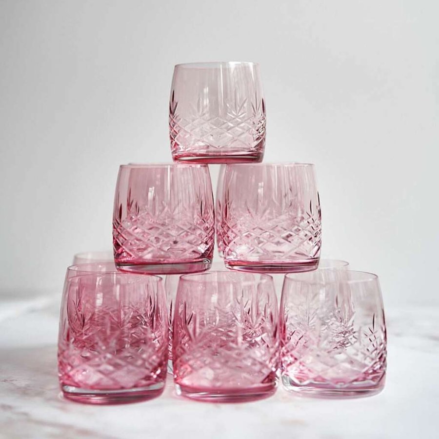 Frederik Bagger Crispy Water Glas 2er Set. 23 cl, Topas/Rosa