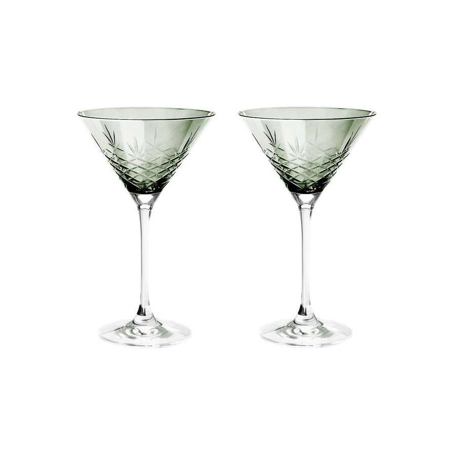 Frederik Bagger Crispy Cocktailglas 2er Set. 22 cl, Smaragd/Grn