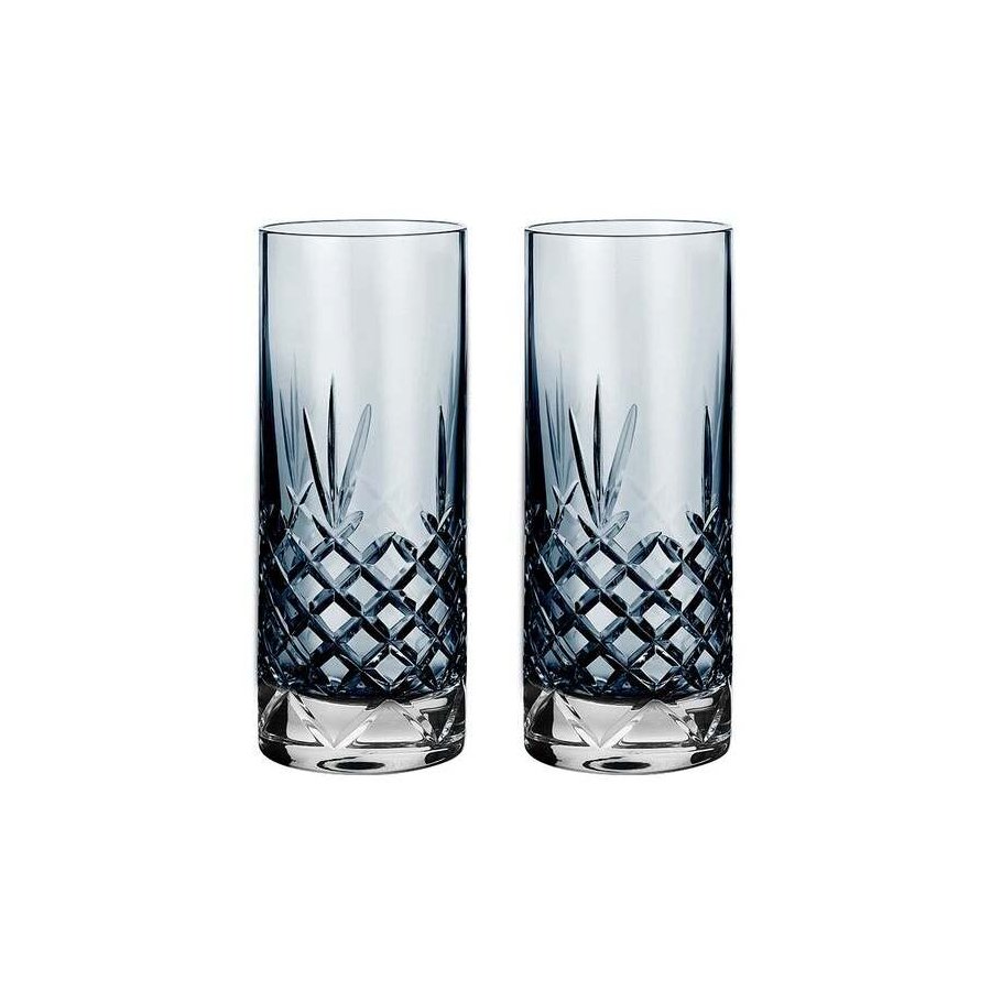 Frederik Bagger Crispy Highball Trinkglas 2er Set. 37 cl, Saphir/Blau