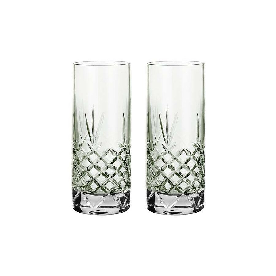 Frederik Bagger Crispy Highball Trinkglas 2er Set. 37 cl, Smaragd/Grn