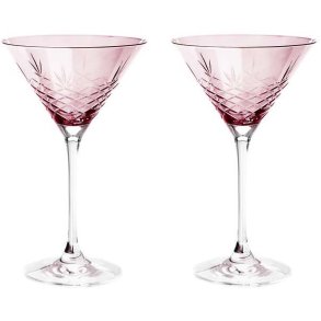 Frederik Bagger Crispy Cocktailglas 2 stk. 22 cl, Topaz/Rosa