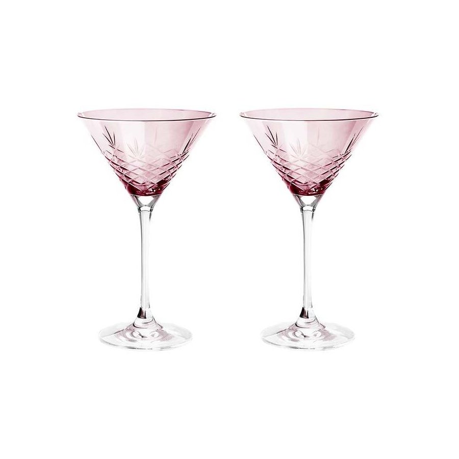 Frederik Bagger Crispy Cocktailglas 2er Set. 22 cl, Topas/Rosa