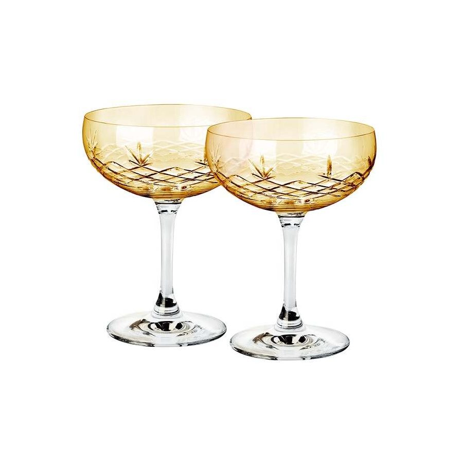 Frederik Bagger Crispy Gatsby Champagnerschale 2er Set. 30 cl, Citrin/Bernstein