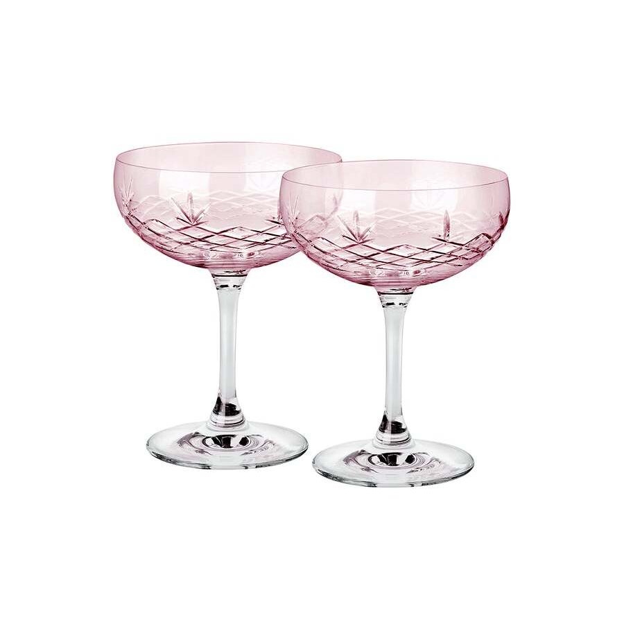 Frederik Bagger Crispy Gatsby Champagnerschale 2er Set. 30 cl, Topas/Rosa