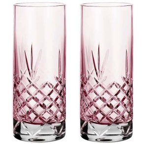 Frederik Bagger Crispy Highball Drinksglas 2 stk. 37 cl, Topaz/Rosa